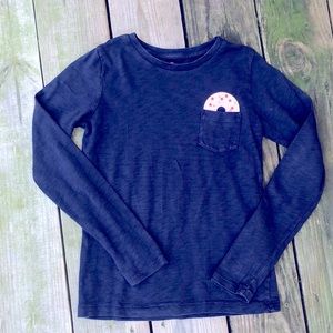 Crewcuts girls size 12 cotton navy blue shirt with donut pocket